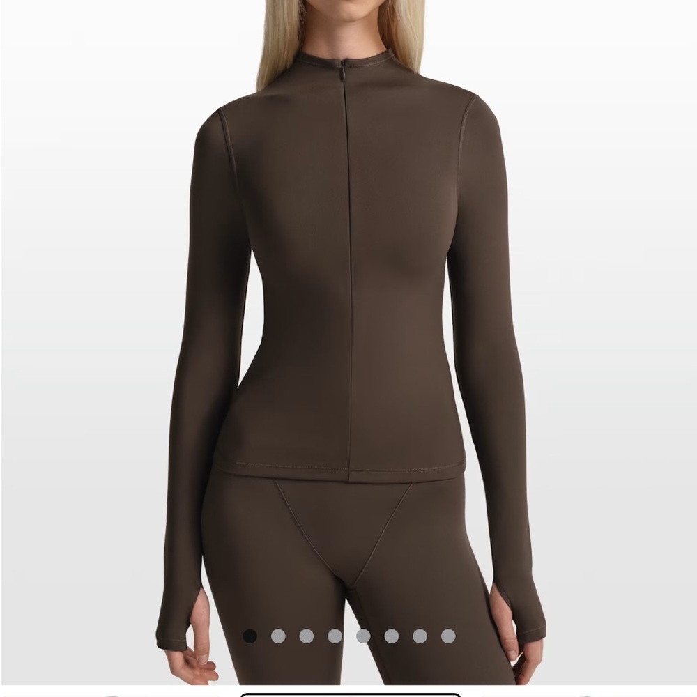 SKIMS Women's 1/2-Zip Mock-Neck Long-Sleeve Top